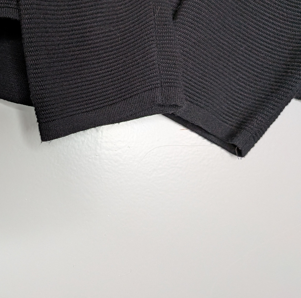 Charter Club Cardigan Sweater Black TexturedOpen Front Cropped‎ Size M - Picture 12 of 16